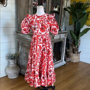 BATSHEVA X LAURA ASHLEY MAY FLORAL DRESS 6 NEW